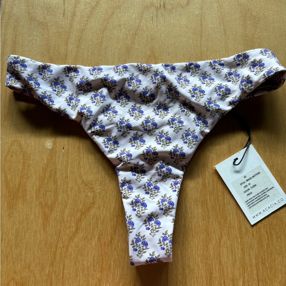 Acacia Swimwear Brazil Bottoms Flora • NWT